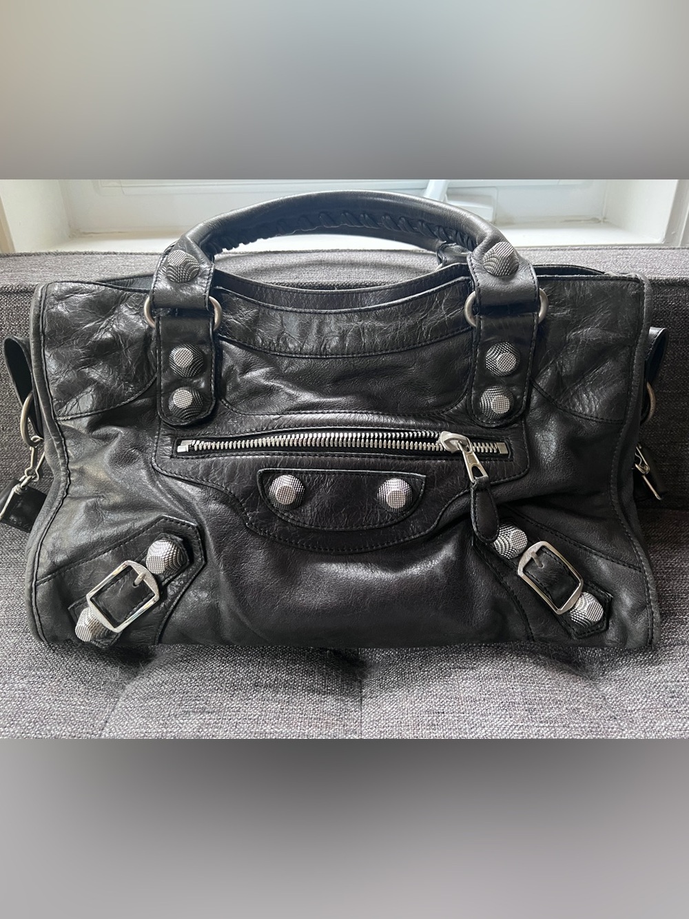 Leather Bal City Bag Black Leather Top-Handle Bag (🚨please see description!)